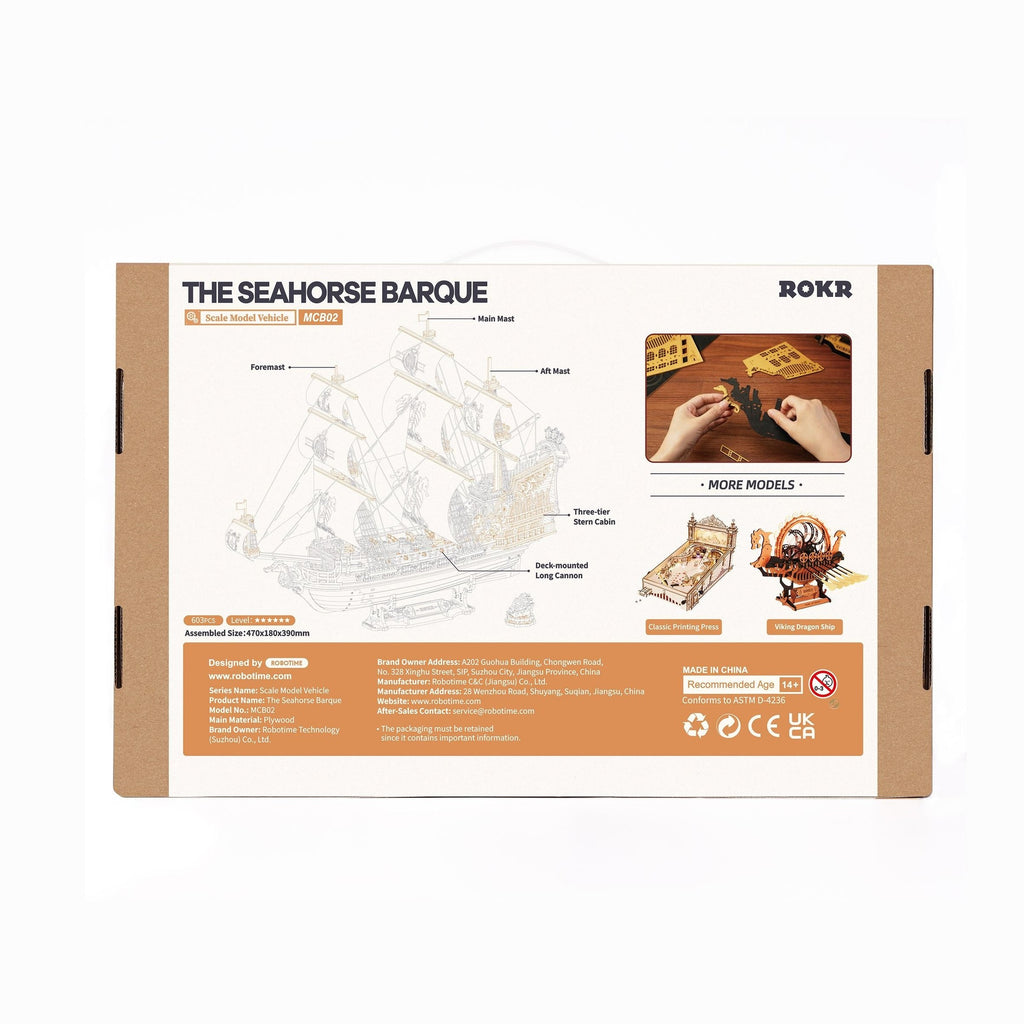ROKR The Seahorse Barque MCB02 – 3D-Holzpuzzle Schiff