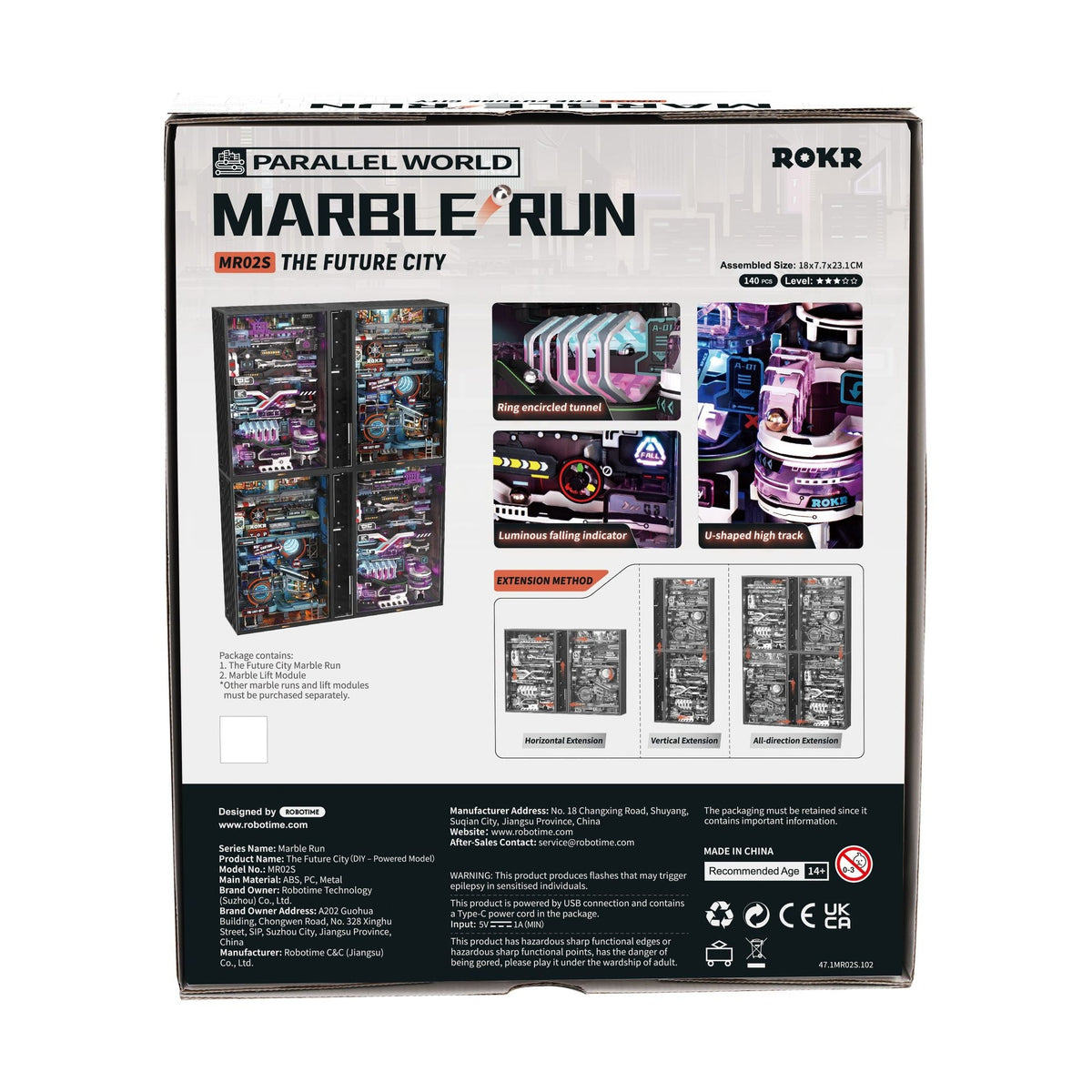 ROKR The Future City MR02S – Kugelbahn mit 174 cm Tunnel