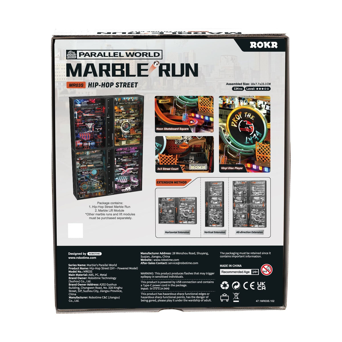 ROKR Hip-Hop Street MR03S – Kugelbahn mit LED-Licht